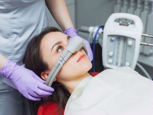 patient getting nitrous oxide 